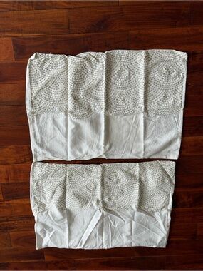 White & Gold Pillow Shams - Set of 2